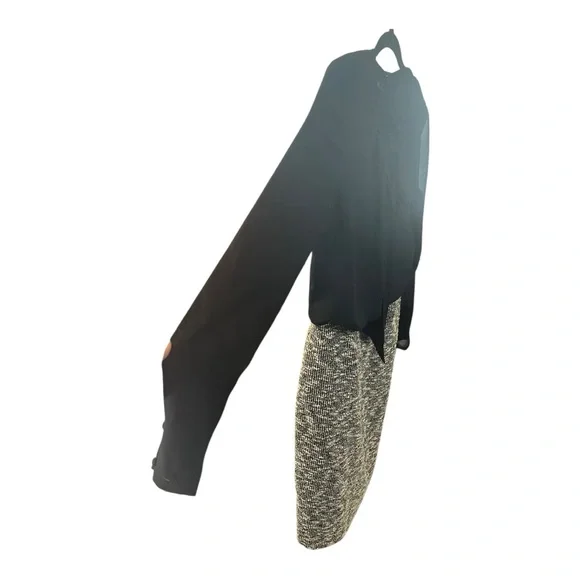 Lafayette 148 New York Black Bow Tie Blouse Tweed Skirt Dress Size 10 - Picture 3 of 12